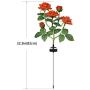 New Material Outdoor Realistic Solar Powered Rose Lights Flower Stake, for Garden Patio Yard Pathway Decoration, Orange