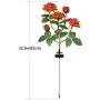 New Material Outdoor Realistic Solar Powered Rose Lights Flower Stake, for Garden Patio Yard Pathway Decoration, Orange