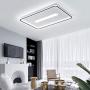 Modern Chic Living Room Lamp LED Ceiling Light Rectangle Ceiling Lamp Metal Acrylic Dimmable 3500 K - 6500 K with Remote Bedroom Dining Room Ceiling Design Lamp