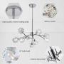 Weesalife Sputnik Chandelers Modern Crystal Pendant Light Chandelier 9 Lights Contemporary Chrome Branches Chandeliers Ceiling Light Fixtures for Dining Room Bedroom Living Room G9 Bulbs