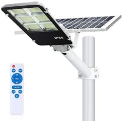 360W Solar Street Lights Outdoor - with Remote Control LED Solar Power Street Lamp 6500K Daylight White