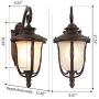 Designer Outdoor Wall Lanterns Rustic Exterior Light Fixture as Front Porch Light Wall Mount, 18'' Waterproof Outdoor Wall Sconce, Brown Finish with Frosted Glass for Front Door Garage Patio