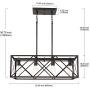 MELUCEE 4-Light Dining Room Chandelier Black Rectangle Rustic Light Fixtures Ceiling Hanging, Farmhouse Pendant Lighting for Kitchen Island Foyer Restaurant