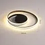 TFCFL Modern LED Ceiling Light, Flush Mount Dimmable Pendant Lamp 3500K - 6000K Acrylic Chandeliers fixtures Lighting with Remote Control for Living Room Bedroom (Black)