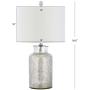 JONATHAN Y JYL1063A Emilia 24.5'' Trellis Pattern Glass LED Table Lamp Contemporary,Transitional for Bedroom, Living Room, Office, College Dorm, Coffee Table, Bookcase, MercurySilver