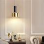 Hoocozi Modern Black Gold Pendant Light for Kitchen Island One-Light Adjustable Metal Pendant Lighting Fixture for Dining Room Living Room Bedroom