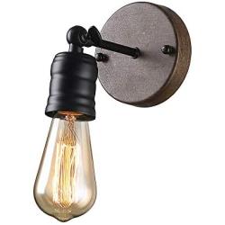 Giluta Industrial Wall Sconce Vintage Bathroom Wall Lighting Retro Edison Sconce Lighting Fixtures 1-Light Simple Style Angle Adjustable Black (W0052)