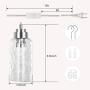 DEWENWILS Pendant Lights Plug in, Water Ripple Glass Shade, Plug in Hanging Light Fixture for Kitchen Island, Living Room, Bedroom, Dinning Hall, 15FT Brushed Nickel Cord with On/Off Switch