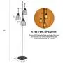 CO-Z 3 Lights Industrial Floor Lamp Vintage, Rustic Edison Hanging Standing Lamp with Cage Style Shades, Farmhouse Tree Floor Lamp for Living Room, Bedroom, Office