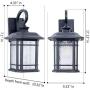 EERU Outdoor Wall Light Waterproof Aluminum Housing with Frost Flower Glass 17.13'' H Exterior Light Fixture Wall Mounted Porch Light Modern Outdoor Wall Sconce for House Garage Patio Drive Way, Black