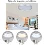 36W Dimmable Flush Mount Ceiling Light Fixture Color Changing via Remote Control, Smart Phone APP for Family Living Room Bedroom Dining Room