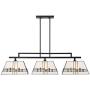 Corvallis Black Large Linear Island Pendant Chandelier 45 3/4'' Wide Modern Tiffany Style Art Glass 3-Light Fixture for Kitchen Island Dining Room - Robert Louis Tiffany