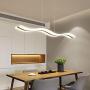 Modern Wave LED Pendant Light Dimmable Fixture Modern LED Chandelier LED Hanging Light Fixture for Contemporary Living Room Dining Room Kitchen Island Table(Dimmable Remote Control) (Waveform)