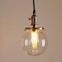 Pathson Industrial Island Pendant Lights, 3-Lights Dining Pendant Lighting with Globe Glass, Vintage Hanging Lamp Fixtures for Kitchen Living Room Bedroom (Brushed Steel)