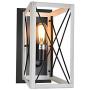 XIPUDA Industrial Wall Sconce Farmhouse Wall Lamp Flush Mount Wall Light Fixture Modern White-Brushed Metal Light for Hallway Foyer Bedroom Dining House