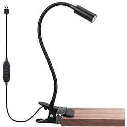 iVict Clip Light Led Reading Light - USB Book Light with 3 Color Modes, 10 Brightness Dimmer, Memory Function, Eye-Caring Book Clamp Flexible Clip on Desk Light Night Reading Light