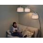 Kira Home Akira 78.5'' Modern 3-Light Arc Floor Lamp with 3-Way Switch, Gray Burlap Shades + Brushed Nickel Finish Kira Home Akira 78.5'' Modern 3-Light Arc Floor Lamp with 3-Way Switch, Gray Burlap Shades + Brushed Nickel Finish