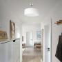 Ceiling Light, Semi-Flush Mount Modern Fabric Pendant Light Shade, Large White Drum Lampshade, Round Pendant Lamp, Lamps for bedrooms, Flush Chrome Matt, 3 Bulbs