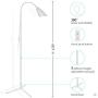 Floor Lamp, Floor Lamp for Living Room Bedrooms, Ebest Torchiere Floor Lamp, LED Reading Floor Lamp with Dimmer (White)