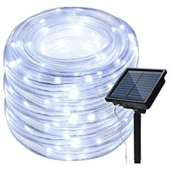 IMAGE 8 Modes Solar Rope Lights Outdoor String Lights 78.7Foot 20M Waterproof 200LED for Indoor Outdoor Garden Party Patio Lawn Decor White Color