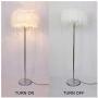 HGDD Feather Floor Lamp Modern Romantic Feather Standing Floor Lamp Bedside Reading Floor Lamp for Living Room Bedroom E27 (White, Pink, Purple) Chandeliers (Color : White)