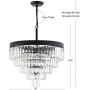 JONATHAN Y JYL9007B Wyatt 20'' 4-Light Crystal LED Chandelier Contemporary,Classic,Traditional Dimmable, Adjustable, for Dining Room, Foyer, Bedroom, Bronze/Clear
