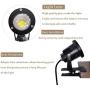 5 Watt - LED - Directional Bullet Light Come with Clamp and 9.84 Ft Power Plug and Waterproof Switch - 400 Lumens - Black Finish - 4000 Kelvin - 60 Deg. Beam Angle - Greenscape LED--TD0234-40K-KG