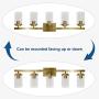 BONLICHT Vanity Lights Bathroom Fixture Brushed Brass 5 Light Farmhouse Wall Sconce Lighting with Clear Glass Shade Modern Wall Light Fixture Bath Kitchen Dining Room Hallway Porch Light Wall Mount