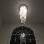 Elegant Spiral Crystal Chandelier Lighting, A1A9 Clear K9 Crystal Raindrop LED Ceiling Lights Chrome Flush Mount Pendant Light Fixture for Livingroom Dining Room Hallway Stairway Foyer (D16 H31)
