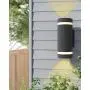 LMS 2 Pack LED Semi Cylinder Up and Down Lights Outdoor Wall Lights 3000k 14W 1120lm, Modern Aluminum Waterproof Outdoor Wall Sconce Wall Mount, Black LMS-WL10 LMS 2 Pack LED Semi Cylinder Up and Down Lights Outdoor Wall Lights 3000k 14W 1120lm, Modern Aluminum Waterproof Outdoor Wall Sconce Wall Mount, Black LMS-WL10