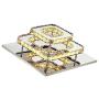 Xie Crystal LED Ceiling Light, 12 Inch Stainless Steel K9 Ceiling, No Opening Needed, Two-Story Square Pendant Lamp in Dining Room Living Room (36W / 6500K / Cold White) (Amber Cold White)