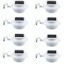 8 Pack Deal - FALOVE Outdoor Solar Gutter LED Lights - White Sun Power Smart Solar Gutter Night Utility Security Light