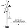 CO-Z Industrial Pulley Floor Lamp Adjustable, 70’’ Antique Floor Task Lamp in Matte Black Finish, Metal Standing Floor Lamp Over Couch for Living Room Reading Office Bedroom.