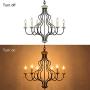 Lampundit 6-Light Farmhouse Chandelier for Dining Room Kitchen Island Lighting Hanging Fixture, 27.5 inches Diameter, Oil Black & Gray Finish Lampundit 6-Light Farmhouse Chandelier for Dining Room Kitchen Island Lighting Hanging Fixture, 27.5 inches Diameter, Oil Black & Gray Finish