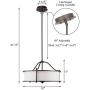Pendant Lighting 18 inch 3 Light Drum Pendant Light with Fabric Shade and Glass Diffuser in Dark Bronze, Classic Convertible Drum Chandelier for Living & Dinning Room XiNBEi-Lighting XB-P1199-DB