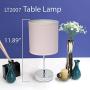 Simple Designs LT2007-BPK-2PK Chrome Mini Basic Fabric Shade 2 Pack Table Lamp Set, Blush Pink, 2 Count