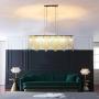 Kitchen Crystal Chandeliers Meniscus Linear Island Lighting G9 12-Lights Fireworks Pendant Lamp K9 Silver Clear Crystal Ceiling Light Fixture for Bedroom Living Dining Room Mall Bar Table Hanging