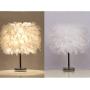 Feather lamp,White Beside Table lamp for Bedroom,Children,Wedding,Birthday,Vintage Deco Desk Light Free Light buld Include(A)