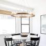 Siljoy K9 Crystal Chandelier Lighting Modern Ring Pendant Light with Metal Body Clear Round Shade for Dining Room Living Room Kitchen Island 23 Inches Dimmable LED