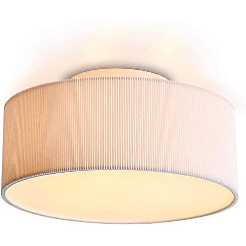Ceiling Light Modern Stripe Fabric Pendant Light Shade Flush Mount, Large White Drum Lampshade, Round Pendant Lamp, for Bedroom Living Room, Flush Chrome Matt, 3 Bulb, E26 Ceiling Light Modern Stripe Fabric Pendant Light Shade Flush Mount, Large White Drum Lampshade, Round Pendant Lamp, for Bedroom Living Room, Flush Chrome Matt, 3 Bulb, E26