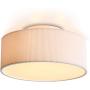 Ceiling Light Modern Stripe Fabric Pendant Light Shade Flush Mount, Large White Drum Lampshade, Round Pendant Lamp, for Bedroom Living Room, Flush Chrome Matt, 3 Bulb, E26 Ceiling Light Modern Stripe Fabric Pendant Light Shade Flush Mount, Large White Drum Lampshade, Round Pendant Lamp, for Bedroom Living Room, Flush Chrome Matt, 3 Bulb, E26