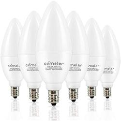 E12 LED Candelabra Bulb, Ceiling Fan Light Bulbs, 5 Watt (60 Watt Equivalent), Daylight 5000K LED Chandelier Light Bulbs, Candle Bulb Small Base for Chandelier, Non-Dimmable (6 Pack)