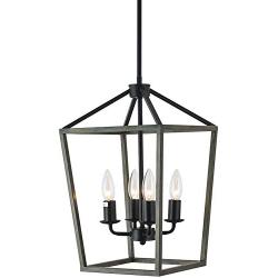 PUUPA Lantern Dining Room Lighting Fixtures Hanging, 4 Lights Farmhouse Modern Kitchen Island Chandeliers