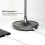 LED Desk Lamps with USB Charging Port Flexible Eye-Care Dimmable Desk Light with Swing Arm Touch Control Modern Reading Lamp for Bedroom/Living Room/Bedside/Office/Study -Grey, Gift Idea