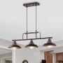 ACLand Kitchen Island Pendant Light 3-Light Industrial Ceiling Lighting Fixture Hanging with Metal Shades for Dining Room Pool Table Farmhouse Bar (Oil Rubbed Bronze, 3-Light Pendant)