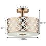 COTULIN Modern Gold Semi Flush Mount Ceiling Light,Ceiling Light Fixture with Round Drum Steel and Glass Shade for Dining Room,Hallway,Living Room,Bedroom