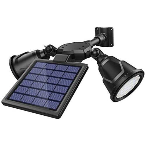 DBF Solar Motion Sensor Light Outdoor Upgraded 1000 Lumens Weatherproof Dual Head Solar Spotlight Wireles Solar Security Lights with 4 Mode, Ultra-Bright for Wall Garden Yard Driveway Pathway Walkway