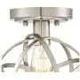 Industrial Atom Ceiling Light Semi Flush Mount Fixture LED Antique Edison Bulb Brushed Nickel 8'' Wide Open Cage for Bedroom Kitchen Living Room Hallway Bathroom - Franklin Iron Works