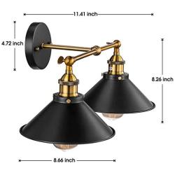 Industrial Bathroom Vanity Wall Light, Licperron E26 Farmhouse Vintage Wall Sconce Lighting, Rustic Vanity Light Fixture for Bathroom Bedroom Kitchen Living Room(2 Lights)