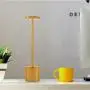 Cordless Table Lamp, LED Metal USB Rechargeable 2600mAh 2-Levels Brightness Night Light Desk Lamp Reading Lamp for Restaurant/Bedroom/Dormitory (Gold)